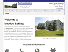 Tablet Screenshot of meadowspringsapartments.com